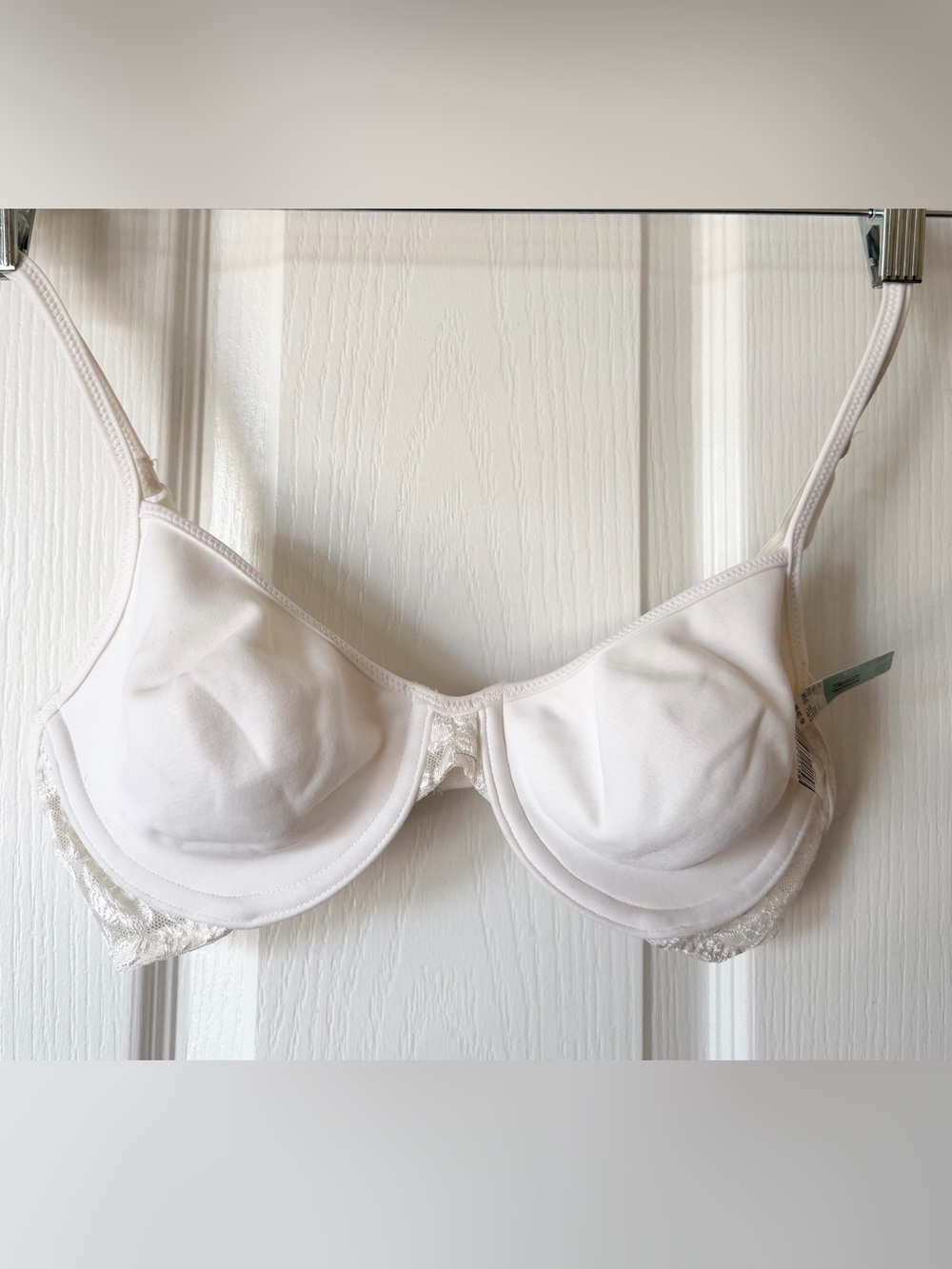 vassarette white Lace-Trim Underwire Bra